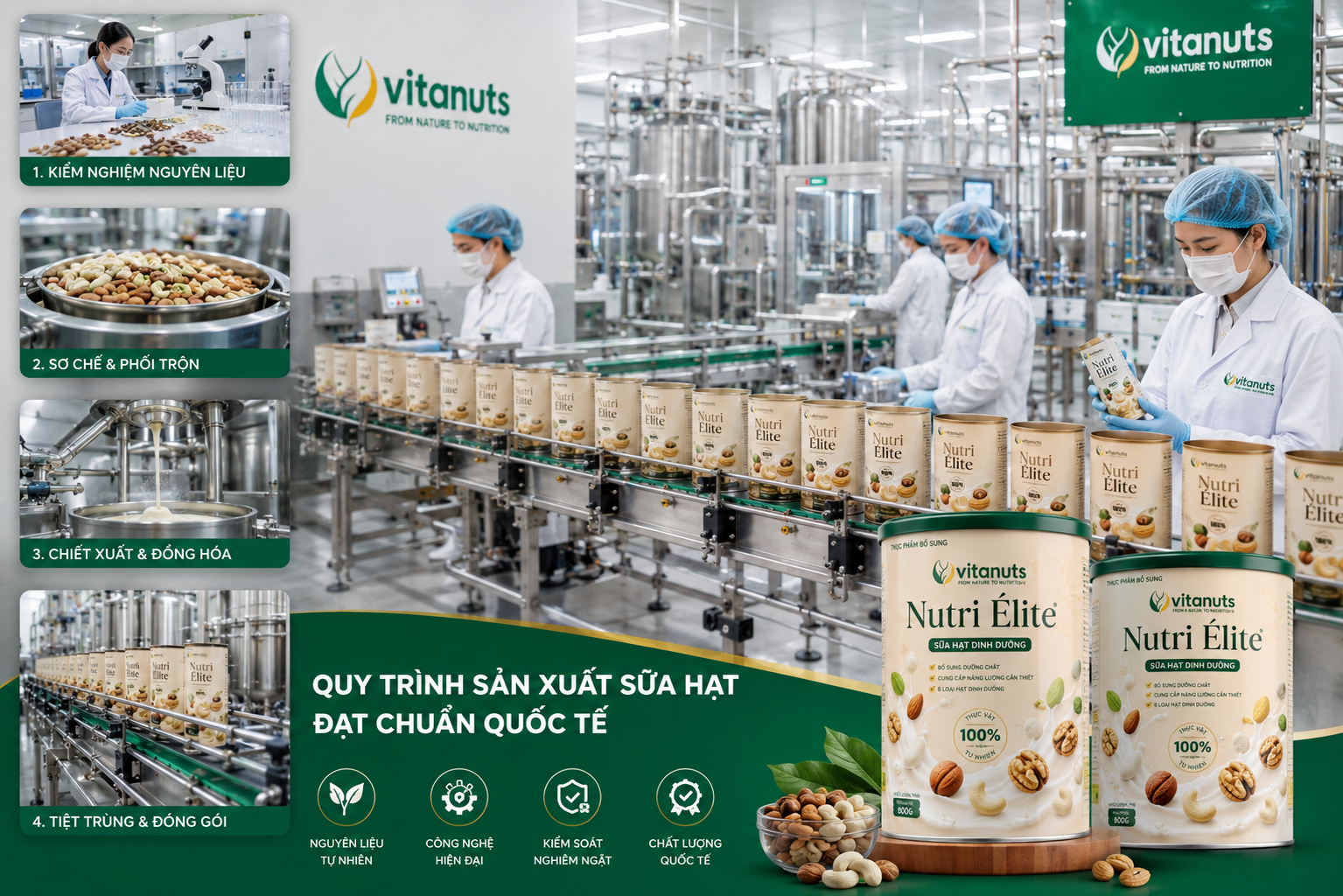 Nhà máy sản xuất sữa hạt đạt chuẩn